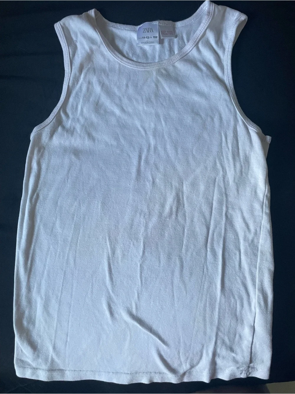Zara White Crewneck Tank Top
